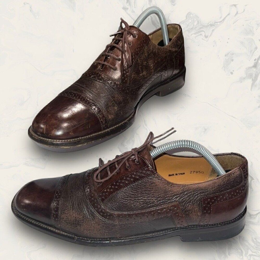 Mezlan Marquee Brown Wintip Captoe Leather Dress Shoes Oxfords Men’s Size 9.5